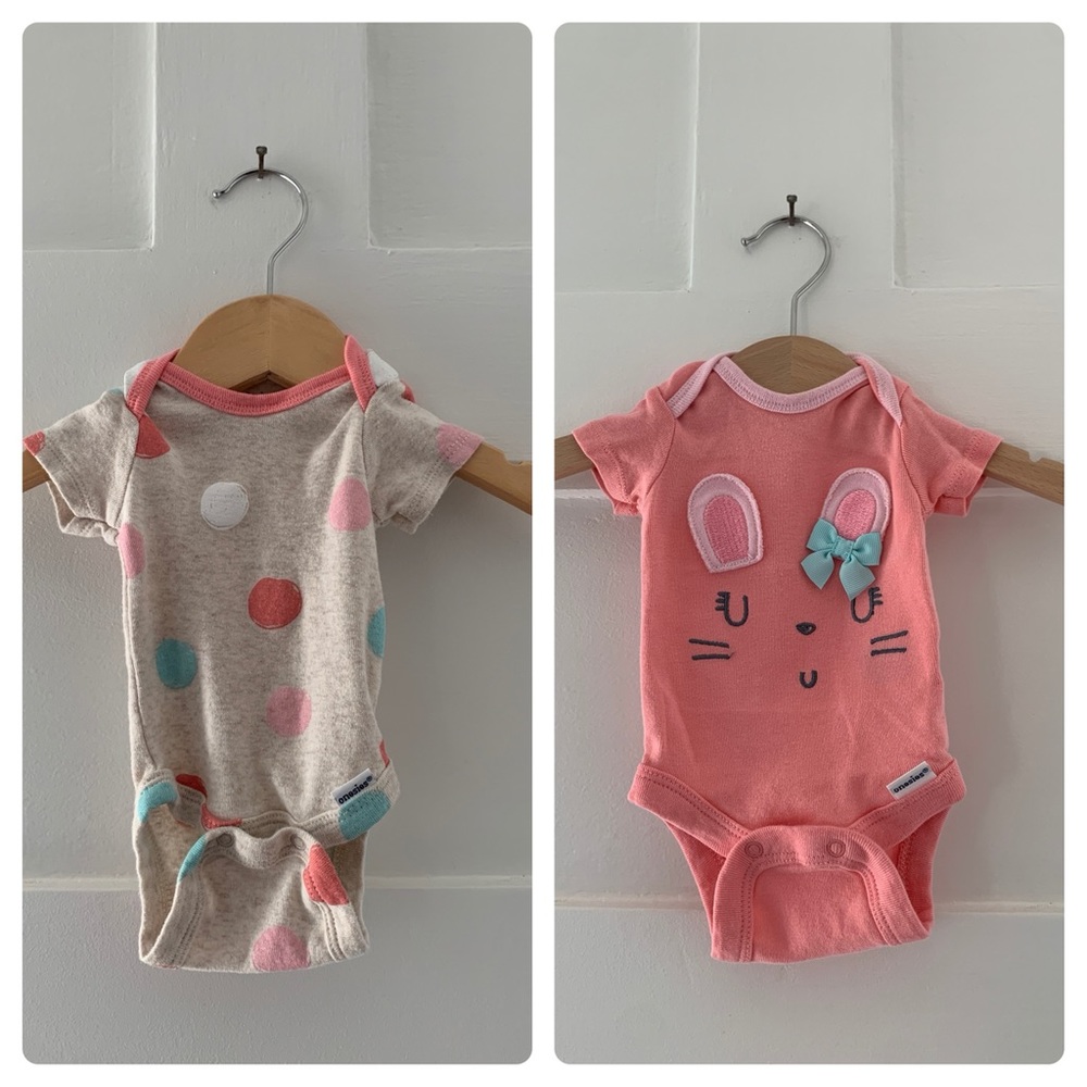 Set of Polkadot & Bunny onesies / PM-B0021